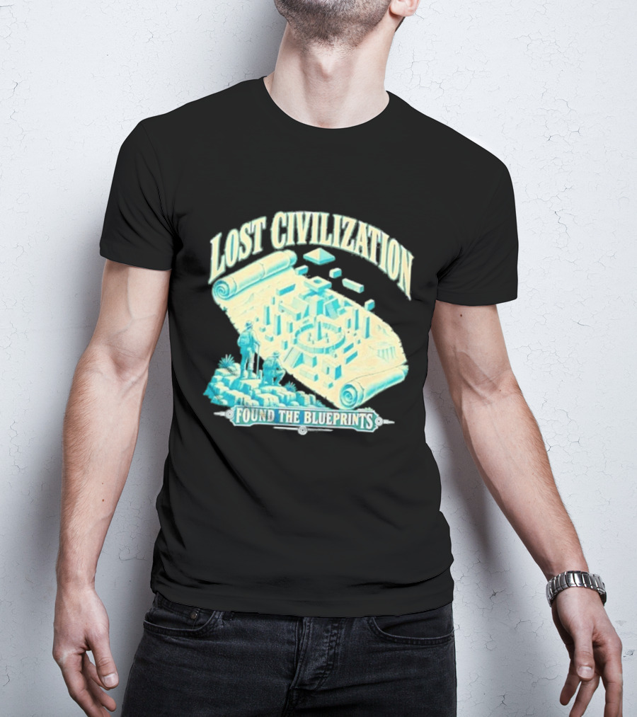 Lost Civilization Ancient Exploration Found Blueprints T-Shirt
