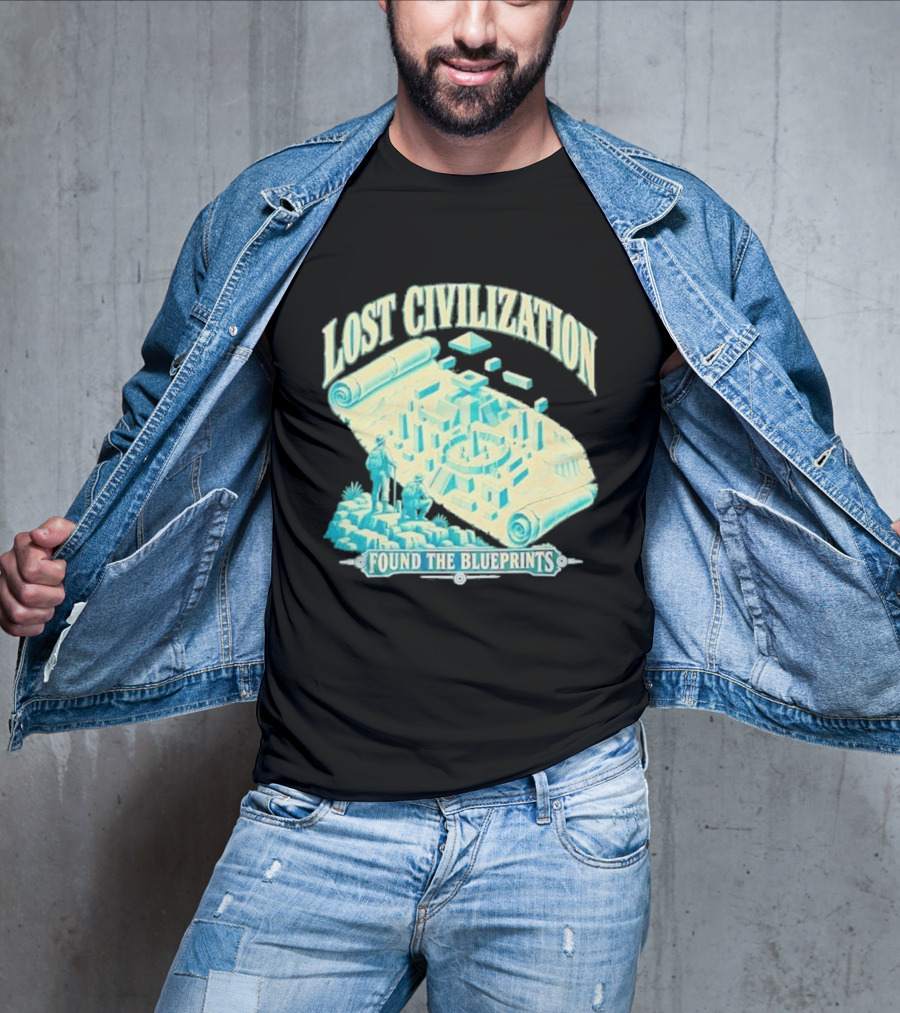 Lost Civilization Ancient Exploration Found Blueprints T-Shirt