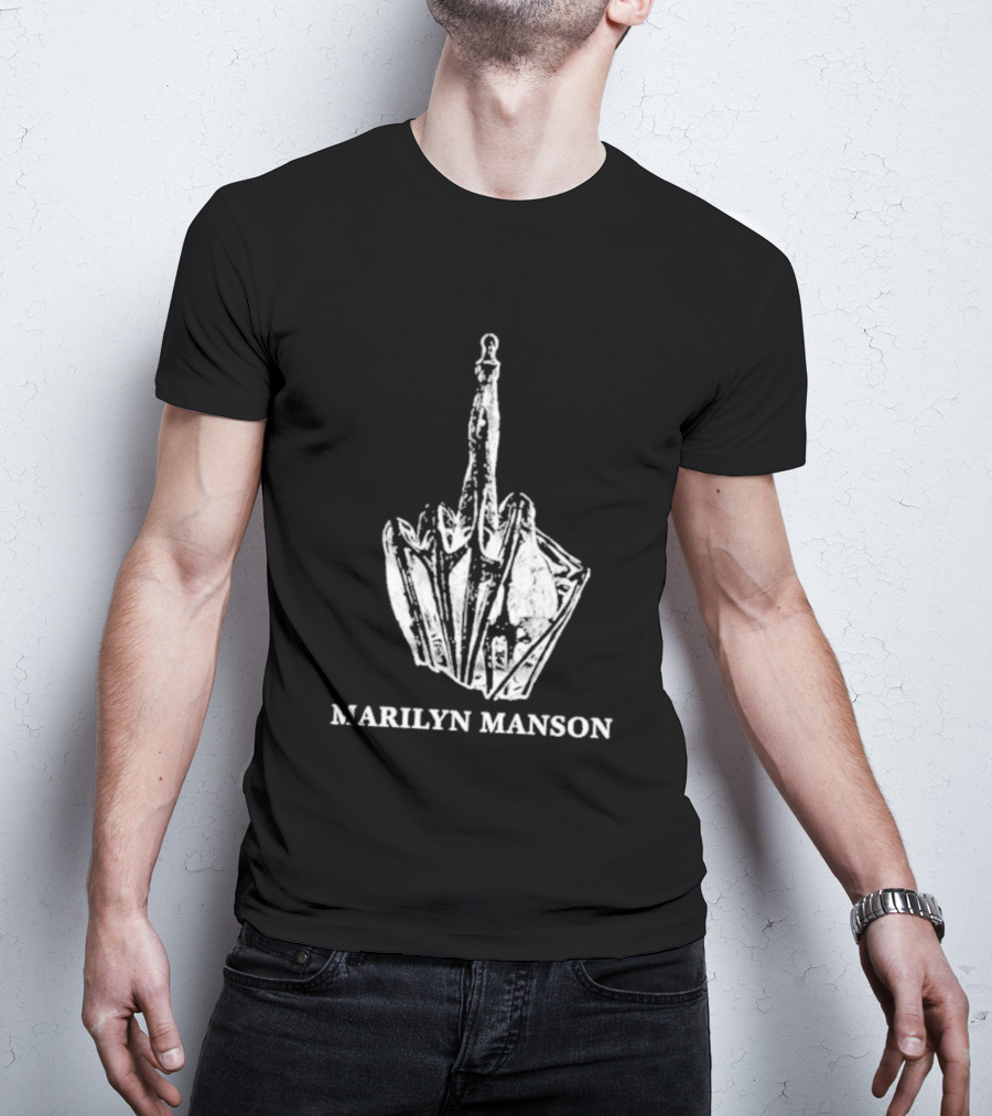 Marilyn Manson Middle Fingers Freaks On Tour 2026 With Rob Zombie T-Shirt