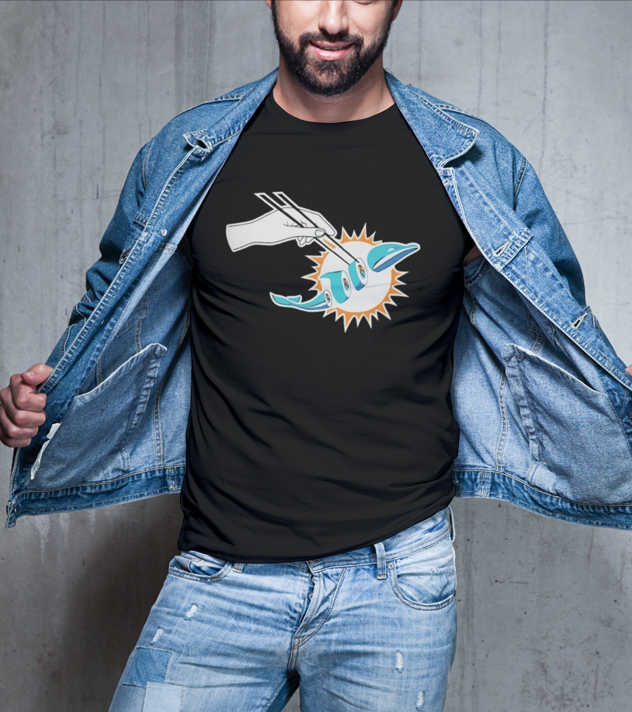 Miami Dolphins Sushi Roll Chopsticks T-Shirt