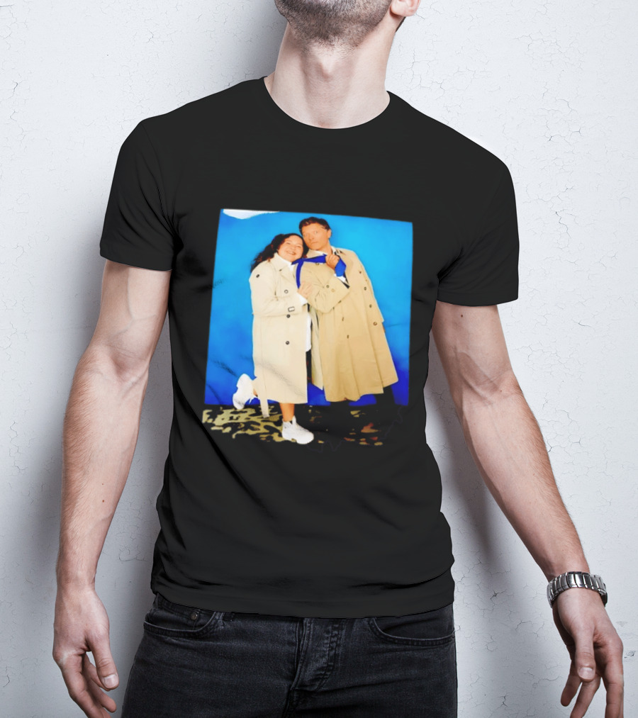 Misha Collins Castiel Supernatural Photo Trench Coat And Tie T-Shirt