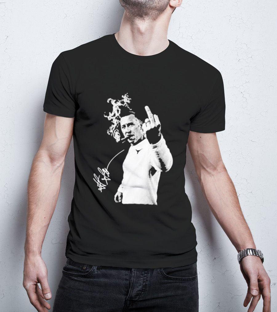 Steve Sarkisian Gesture Smoking Cigar Signature T-Shirt