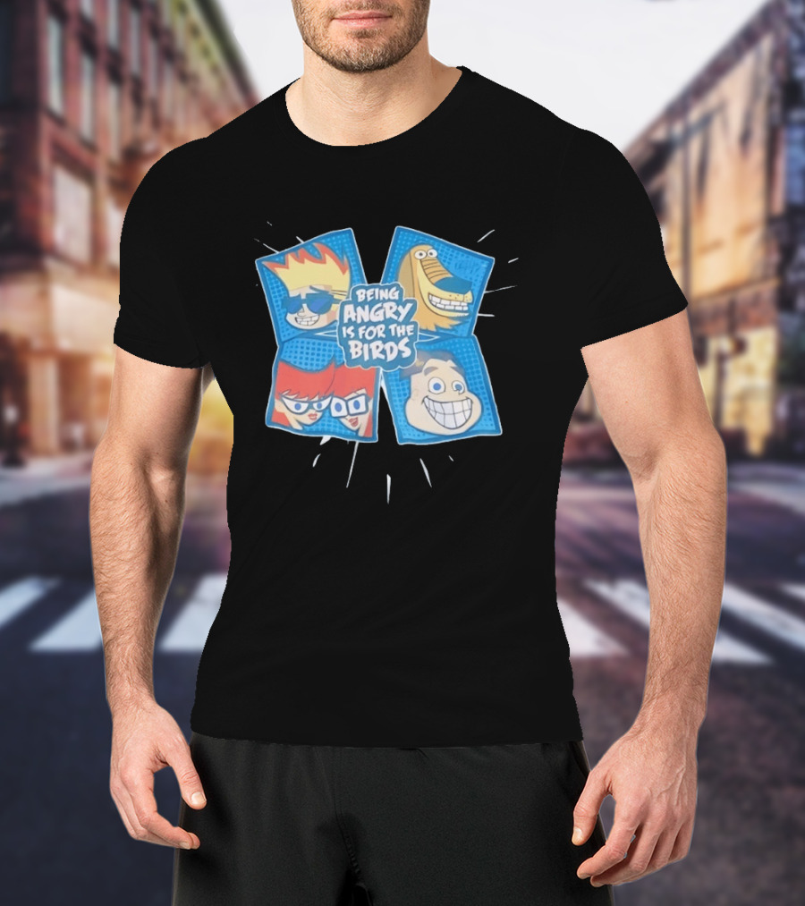 Johnny Test Cartoon Characters Being Angry Is For The Birds T-Shirt