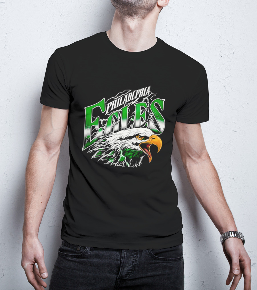 Philadelphia Eagles Lightning Eagle Green T-Shirt