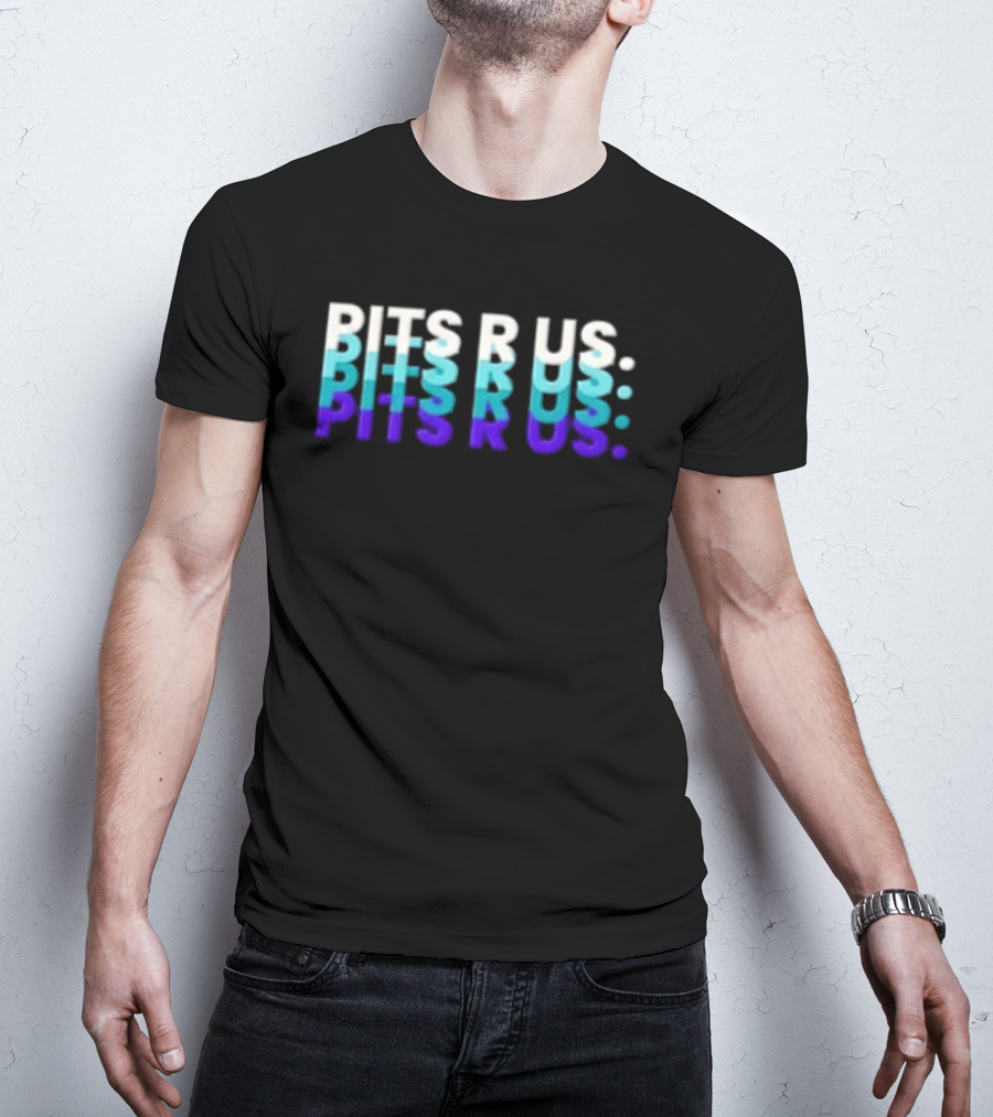 Pits R Us Layered Echo White Cyan Purple Gradient T-Shirt