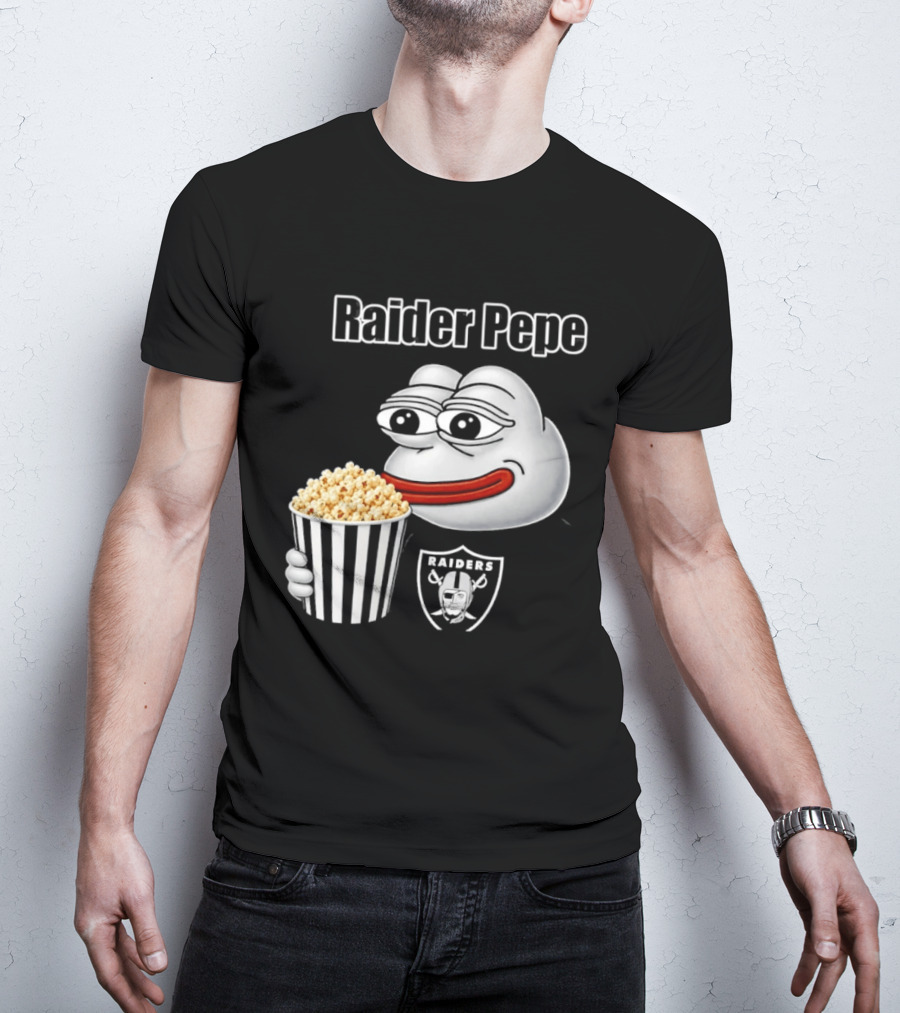 Las Vegas Raiders Raider Pepe Popcorn Meme T-Shirt