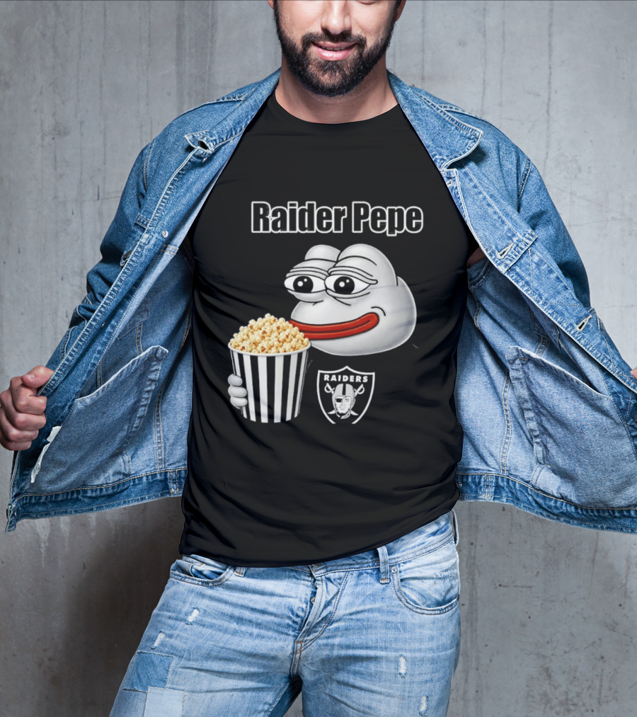 Las Vegas Raiders Raider Pepe Popcorn Meme T-Shirt