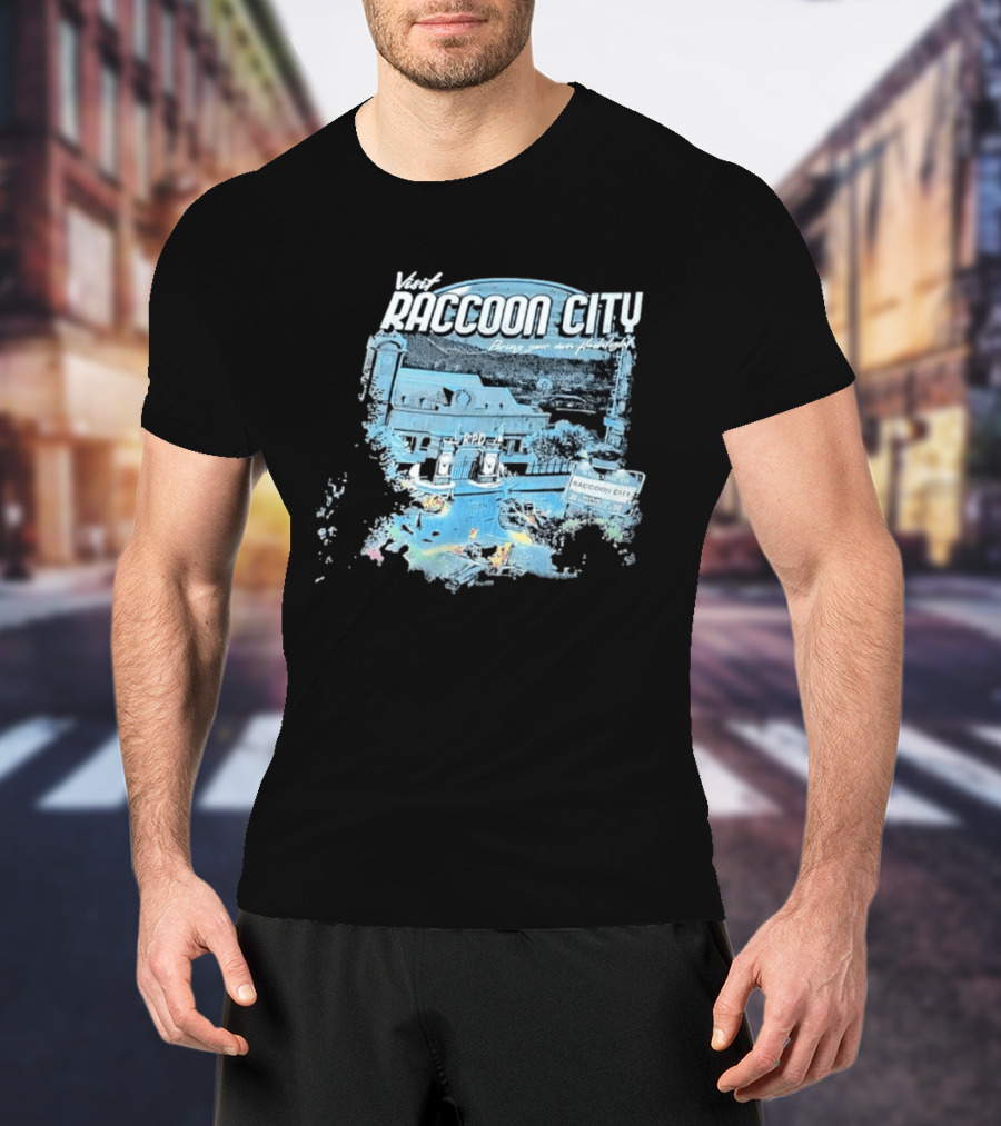 Visit Raccoon City Bring Your Own Flashlight RPD Entrance Postcard T-Shirt