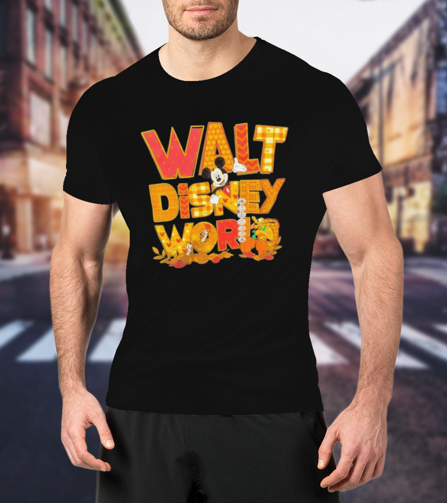 Walt Disney World Mickey Mouse Pluto Disney Characters Fall T-Shirt