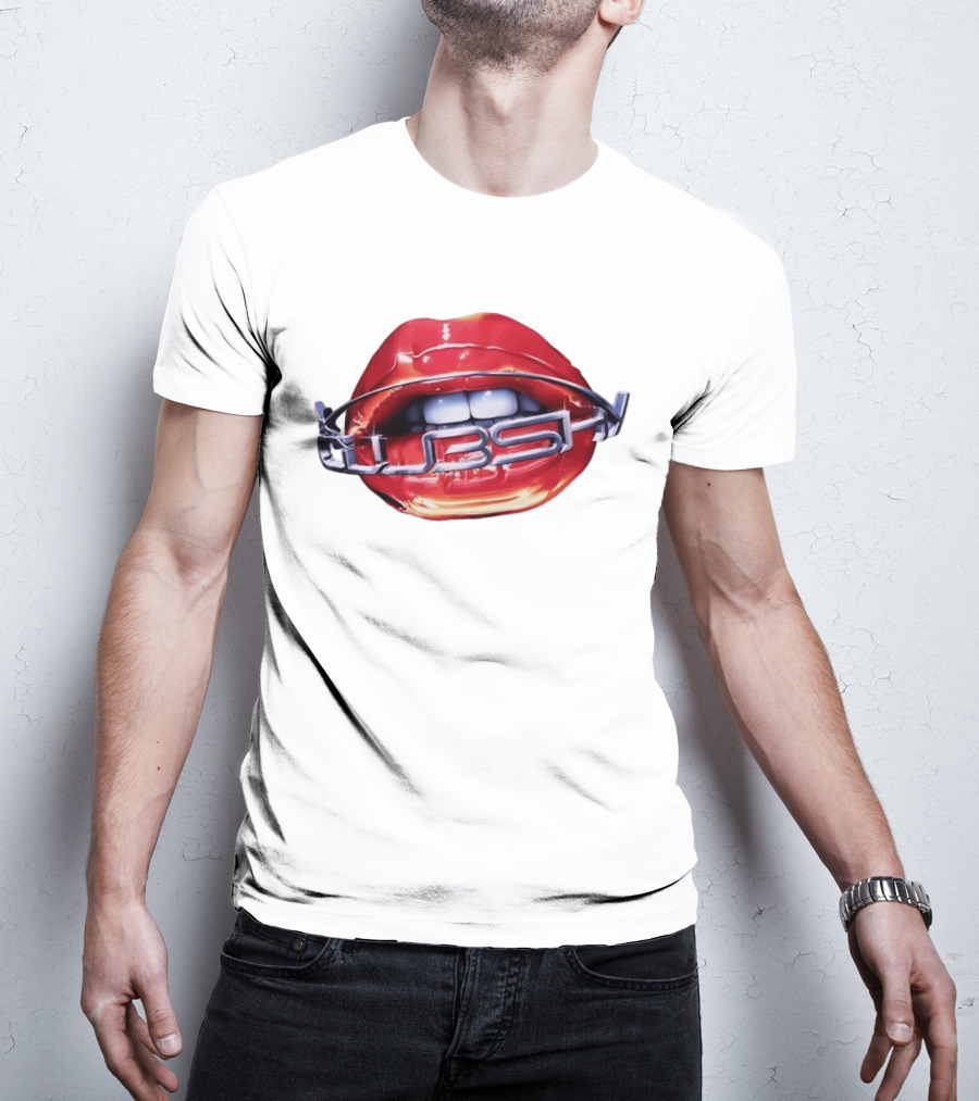 Chicago Cubs Lips Y2K MLB Baseball Chrome Letters T-Shirt