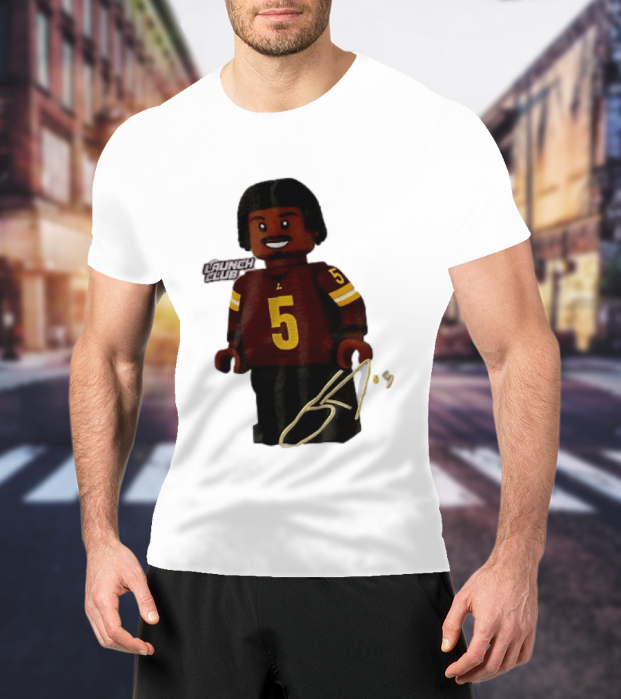 Washington Commanders Quarterback Jayden Daniels Launch Club Number 5 T-Shirt