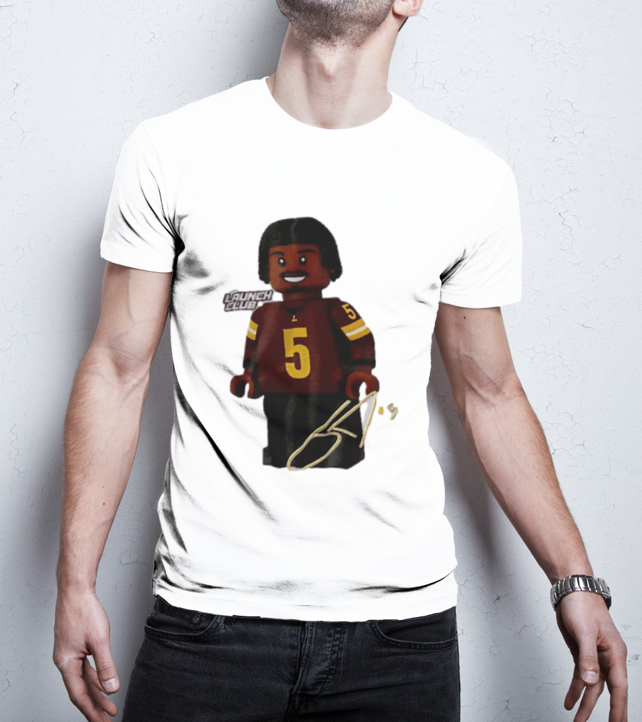 Washington Commanders Quarterback Jayden Daniels Launch Club Number 5 T-Shirt