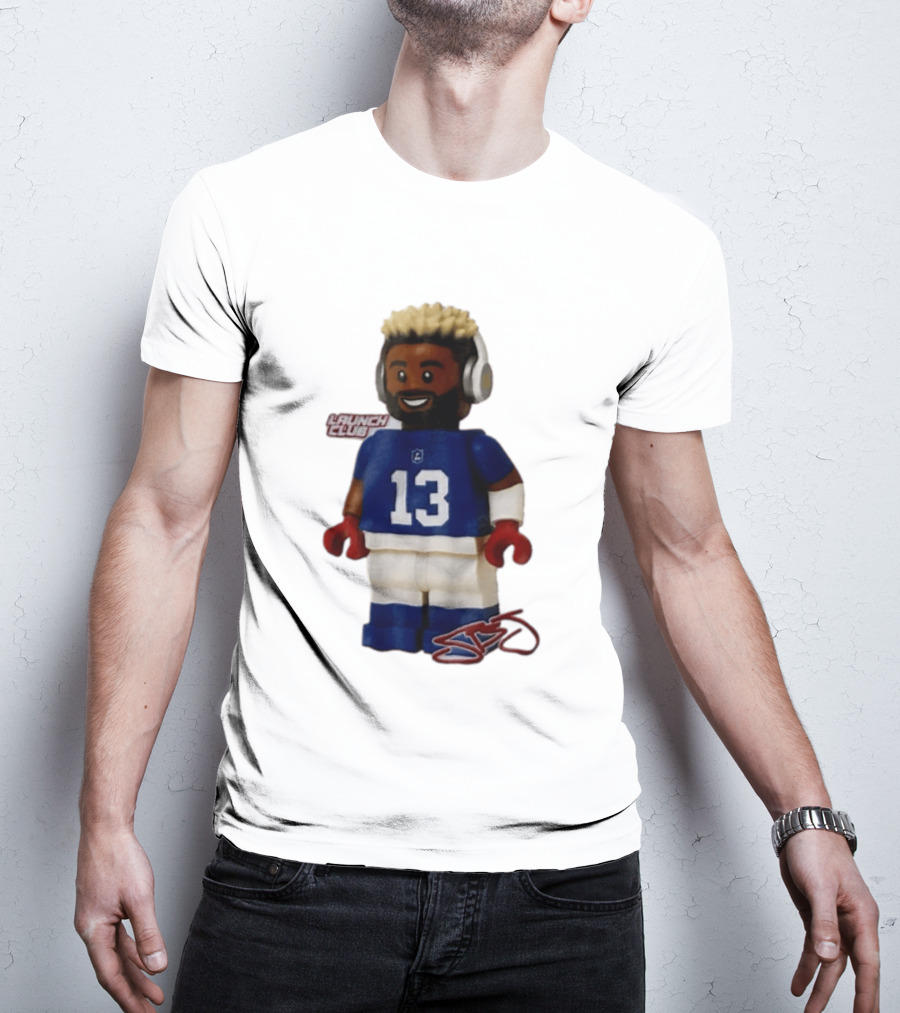 New York Giants Odell Beckham Jr. 13 Lego Figure Launch Club T-Shirt