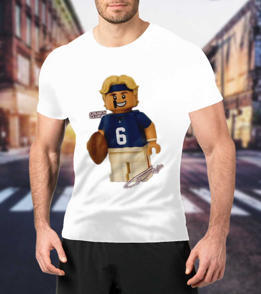 New York Giants Quarterback Jaxson Dart Lego Launch Club 6 Football Cartoon T-Shirt