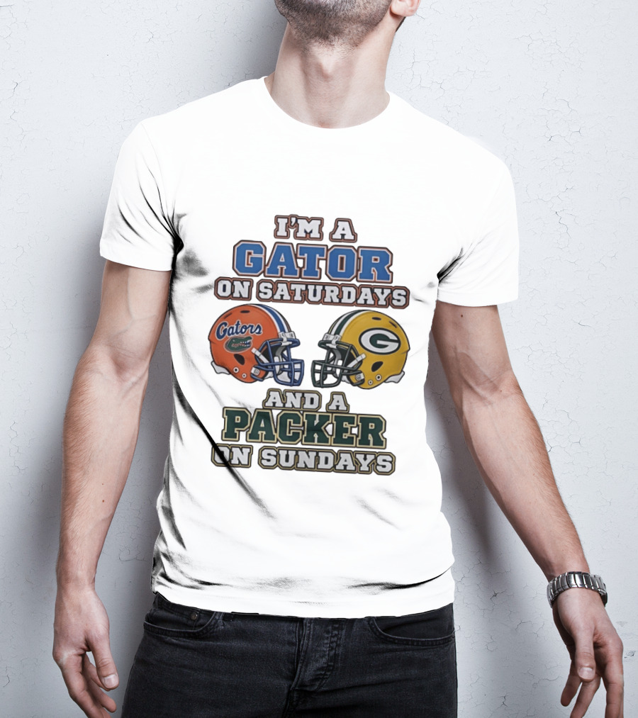 I'm A Gator On Saturdays And A Packer On Sundays Football Fan Gear T-Shirt