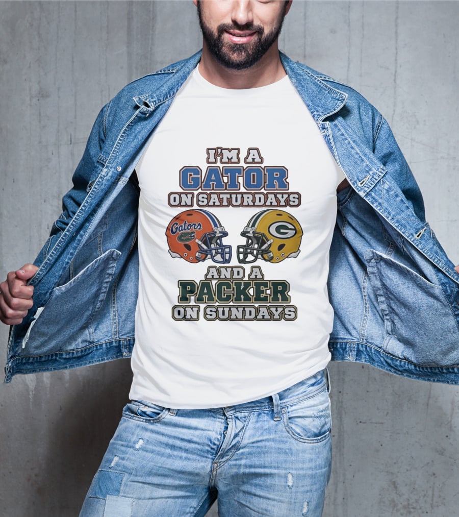 I'm A Gator On Saturdays And A Packer On Sundays Football Fan Gear T-Shirt