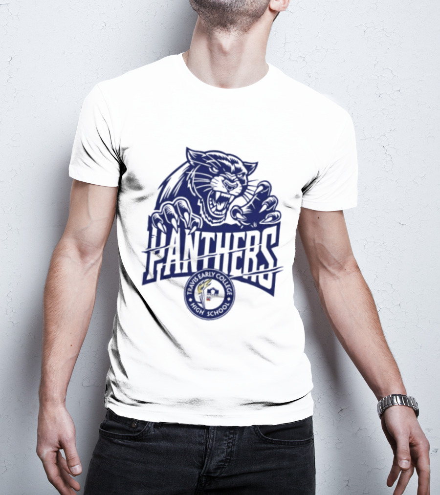 Travis Early College High School Panthers Roaring Panther Paw Claw T-Shirt