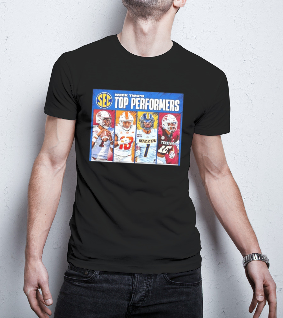 2026 SEC Week 2 Top Passing Performers Oklahoma Tennessee Mizzou Texas A&M T-Shirt