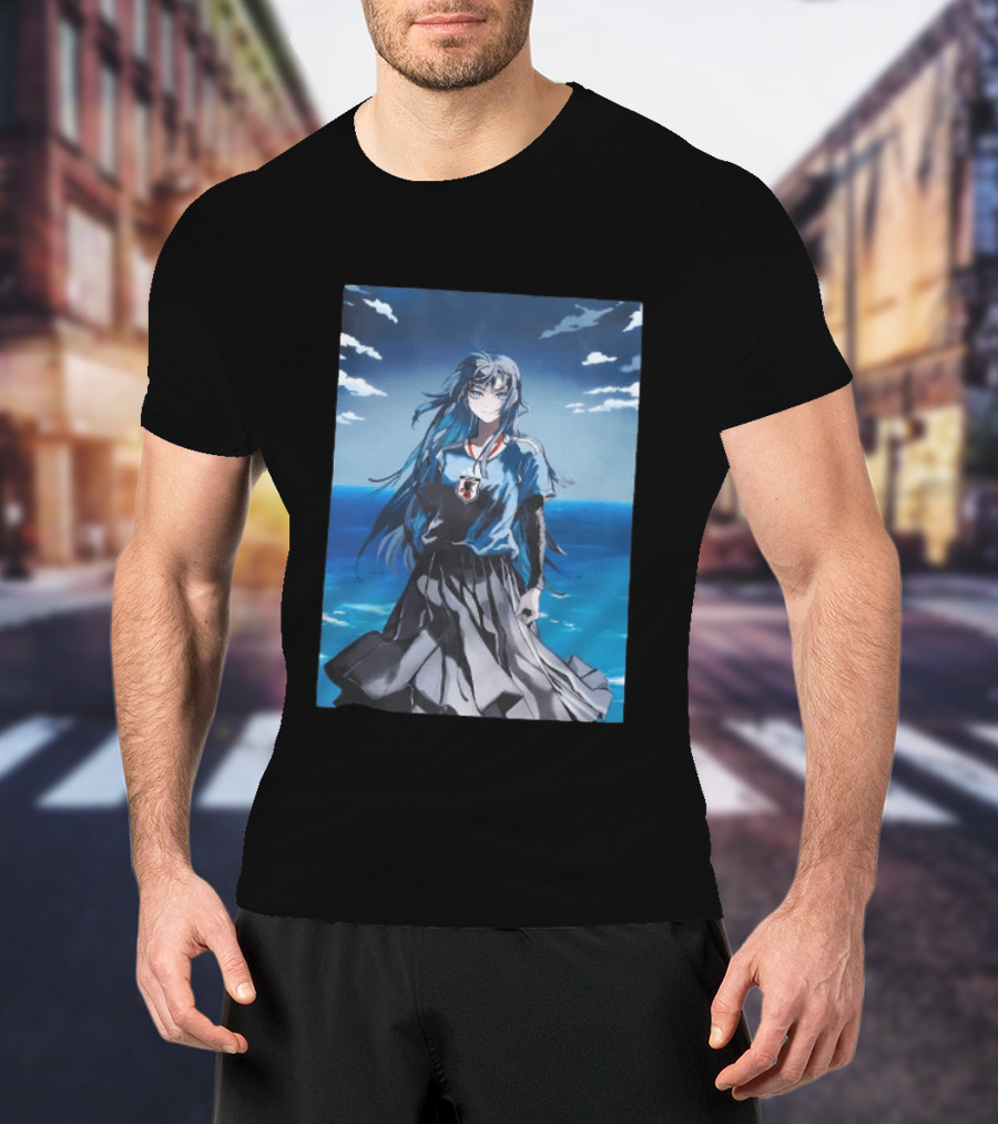 Anime Girl Japan National Football Team JFA Samurai Ocean Scene T-Shirt