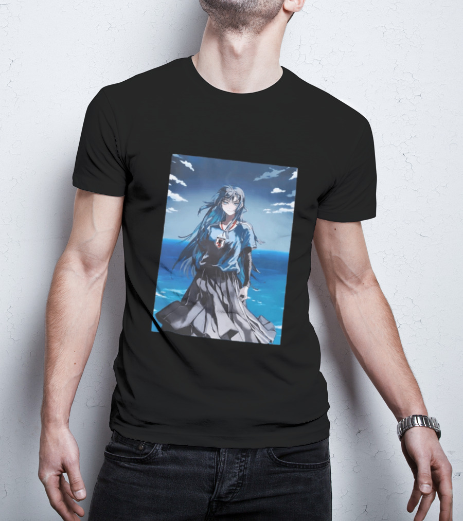 Anime Girl Japan National Football Team JFA Samurai Ocean Scene T-Shirt