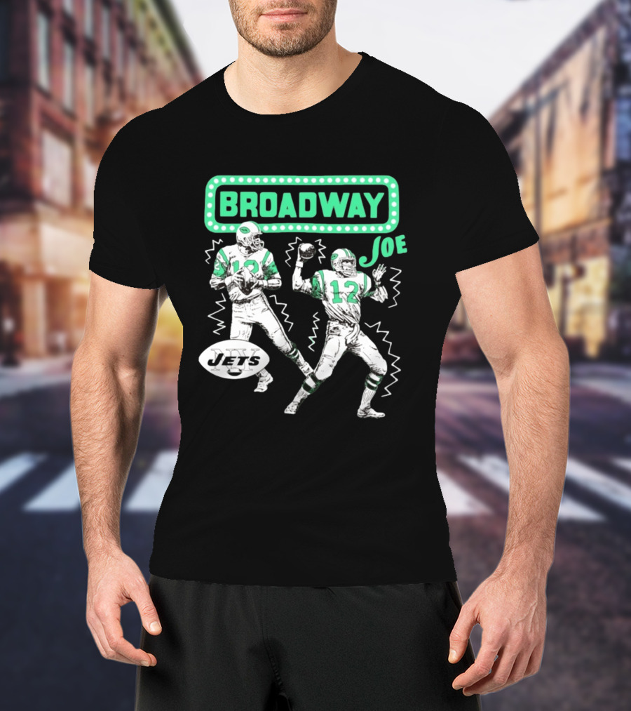 Broadway Joe Namath Jets 12 Legend Retro Football T-Shirt