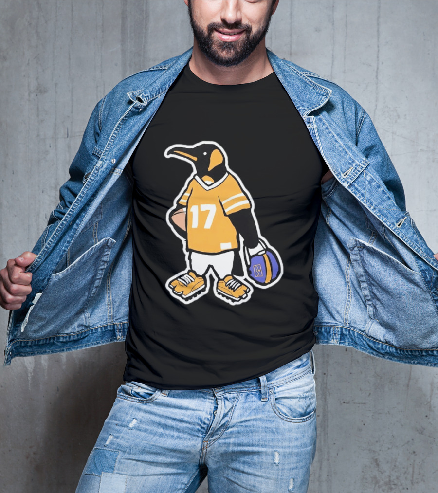 DNVR Number 17 Penguin In Denver Football Gear T-Shirt