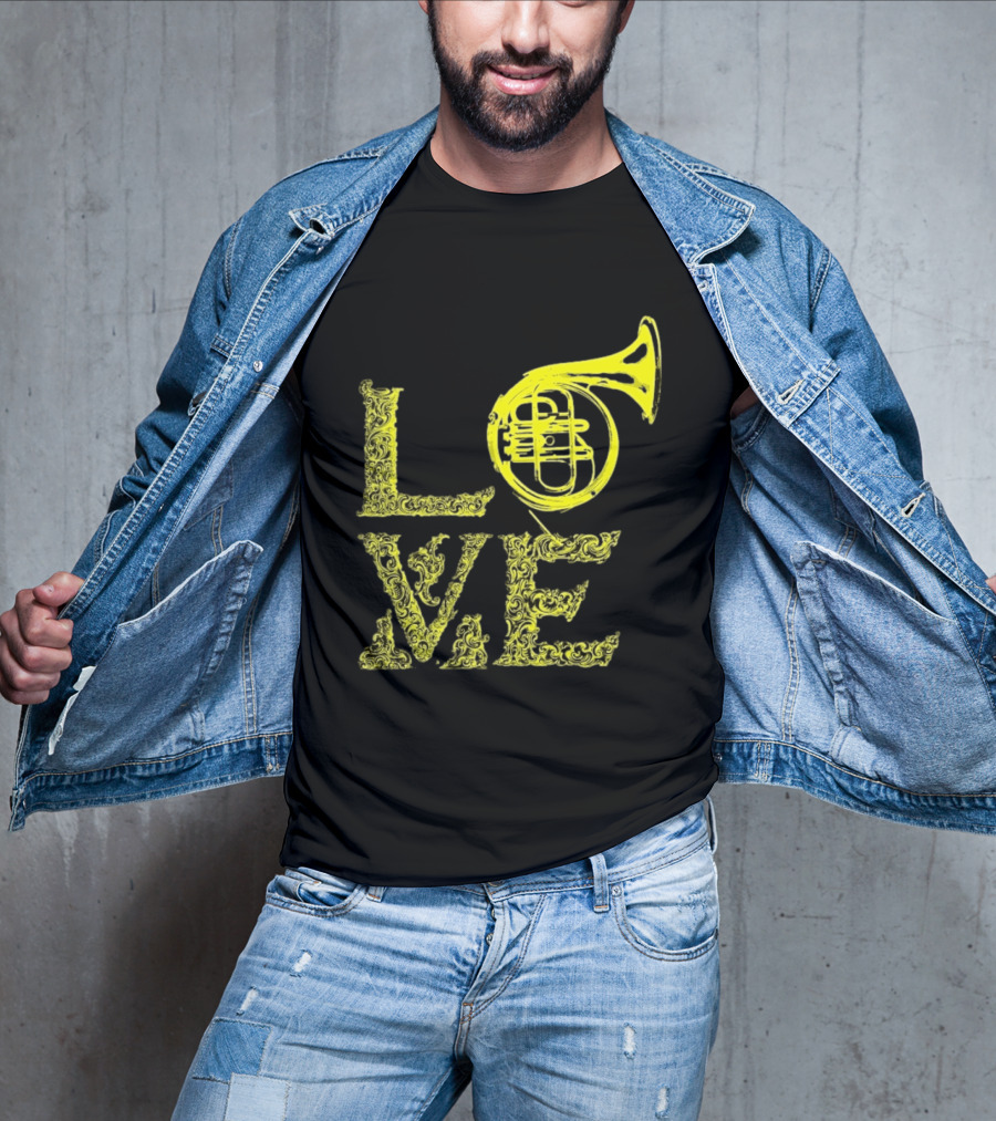 Love French Horn Music Orchestra Musician T-Shirt