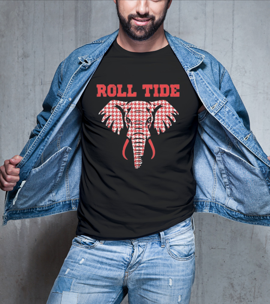 Alabama Crimson Tide Roll Tide Houndstooth Elephant T-Shirt