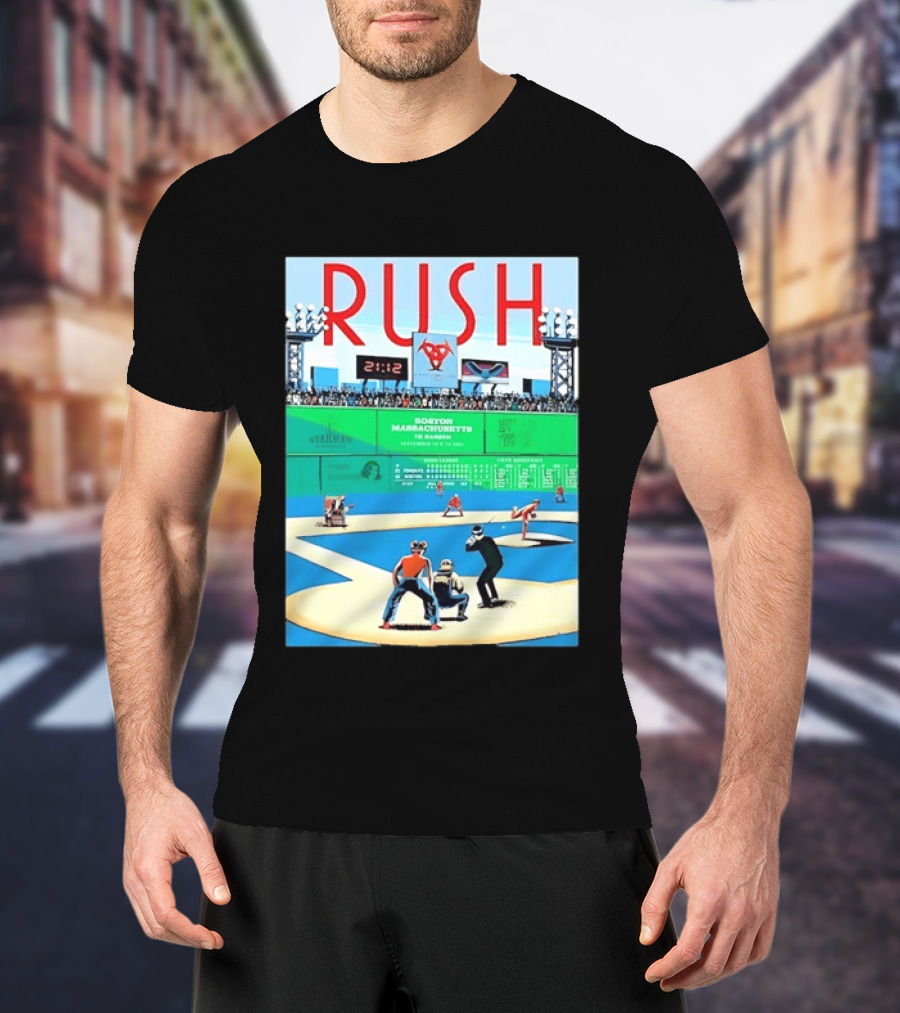 Rush 2112 Fifty Something Tour Boston Massachusetts TD Garden September 5 2024 Stadium Baseball T-Shirt