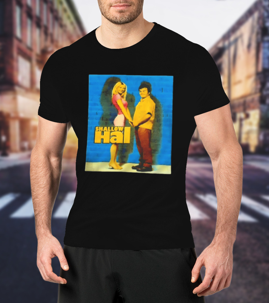 Shallow Hal Jack Black Gwyneth Paltrow Movie Blue Brick Wall T-Shirt