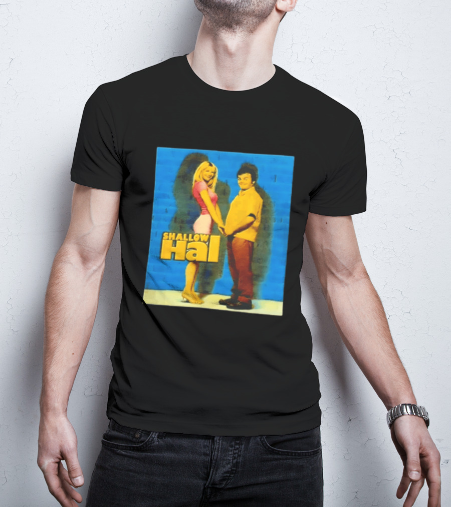 Shallow Hal Jack Black Gwyneth Paltrow Movie Blue Brick Wall T-Shirt