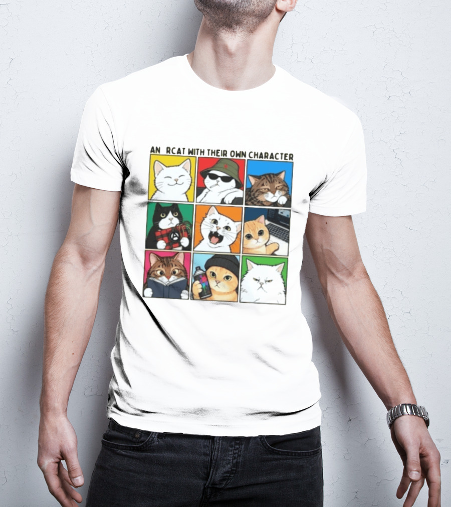 AN RCAT WITH THEIR OWN CHARACTER Cat Collage T-Shirt