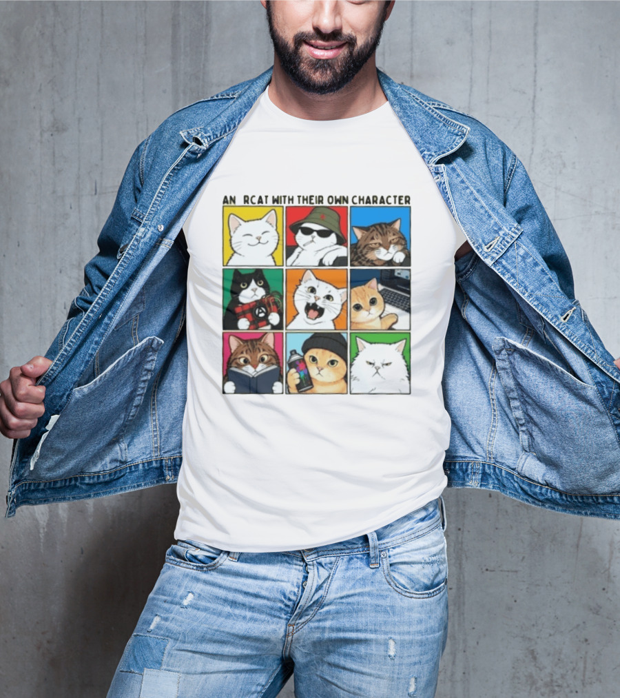 AN RCAT WITH THEIR OWN CHARACTER Cat Collage T-Shirt