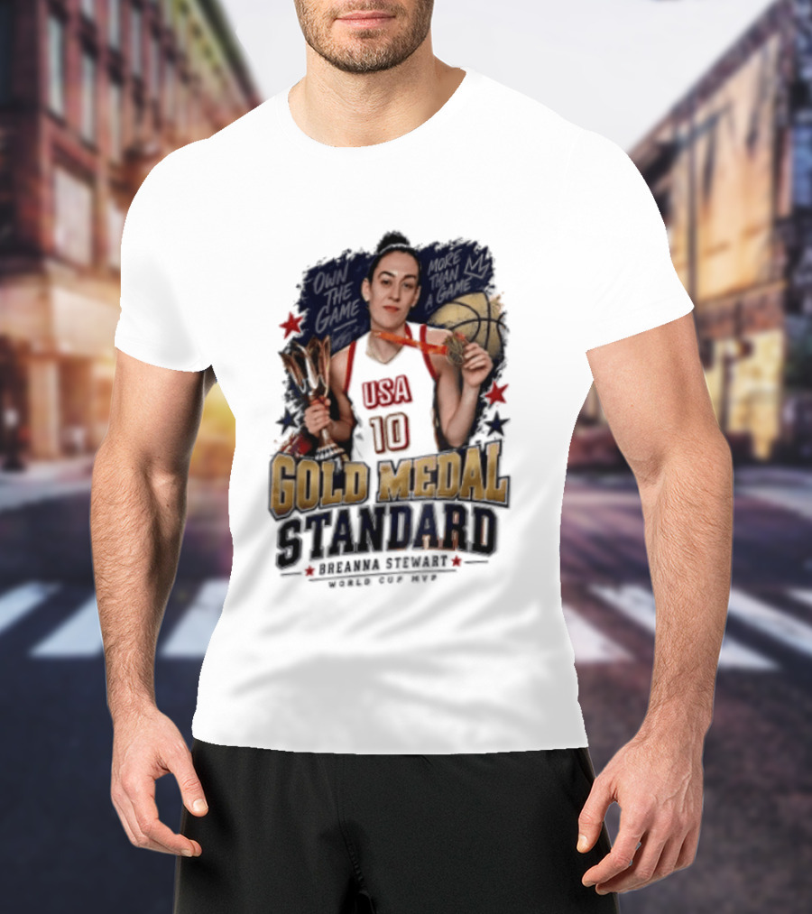 USA 10 Gold Medal Standard Breanna Stewart Basketball T-Shirt