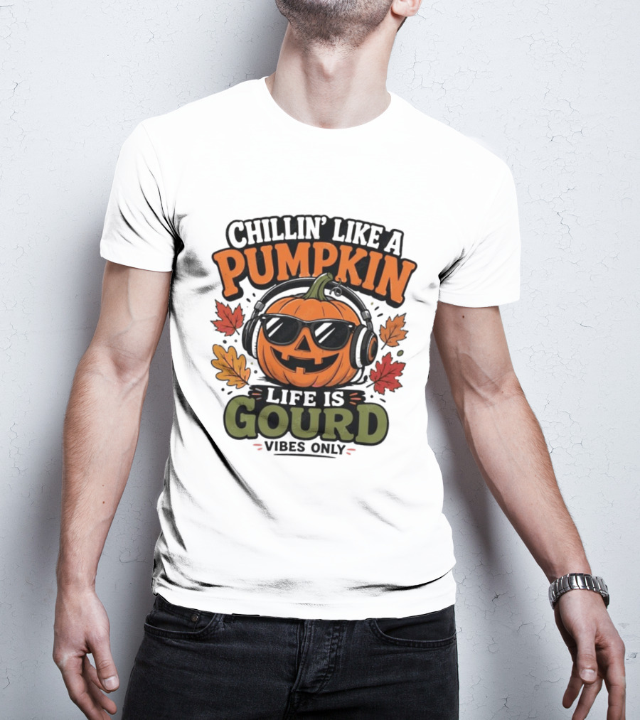 Chillin' Like A Pumpkin Life Is Gourd Vibes Only T-Shirt