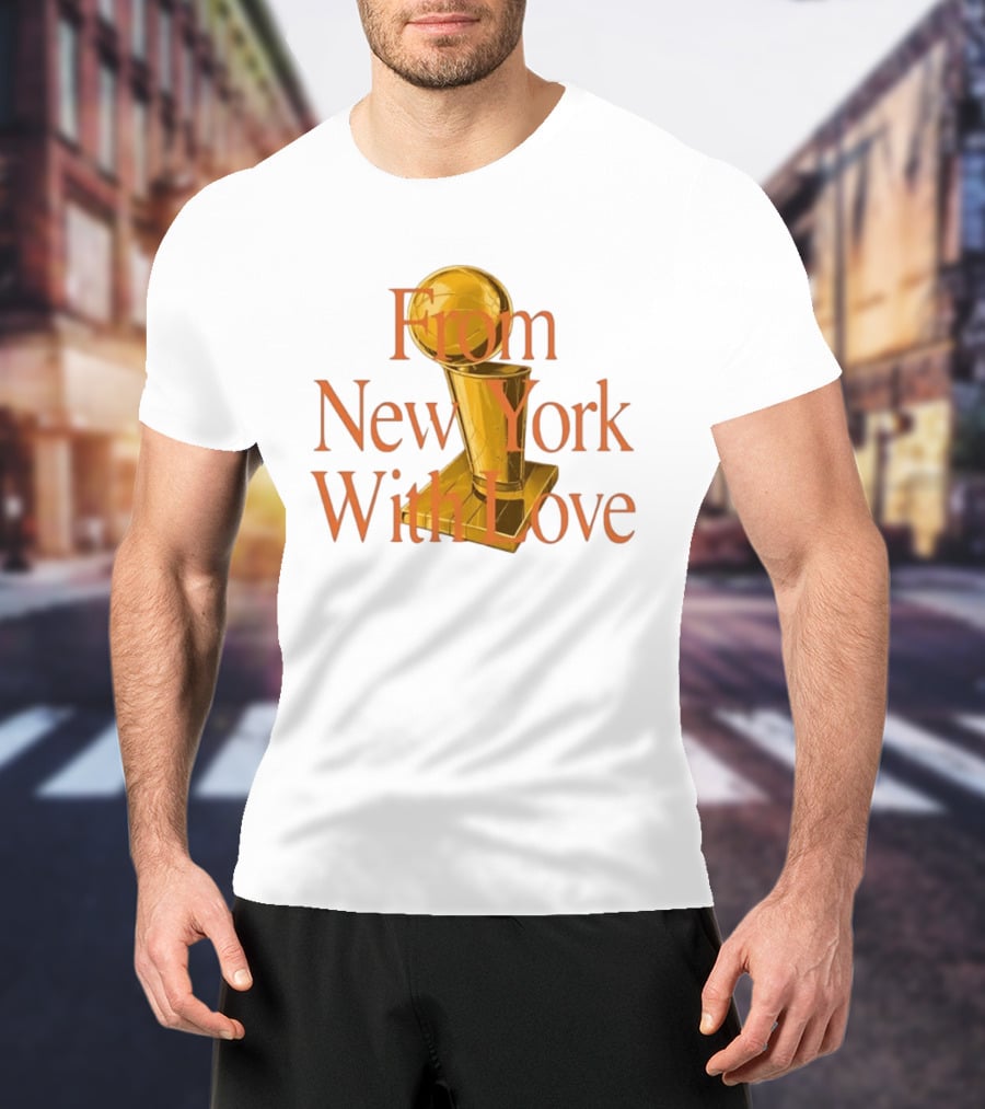 From New York With Love Bricks And Wood Basketball Trophy T-Shirt