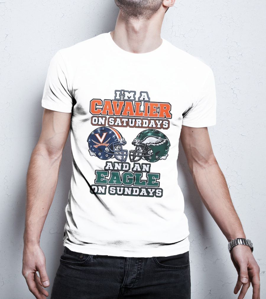 I'm A Cavalier On Saturdays And An Eagle On Sundays Helmet Rivalry T-Shirt