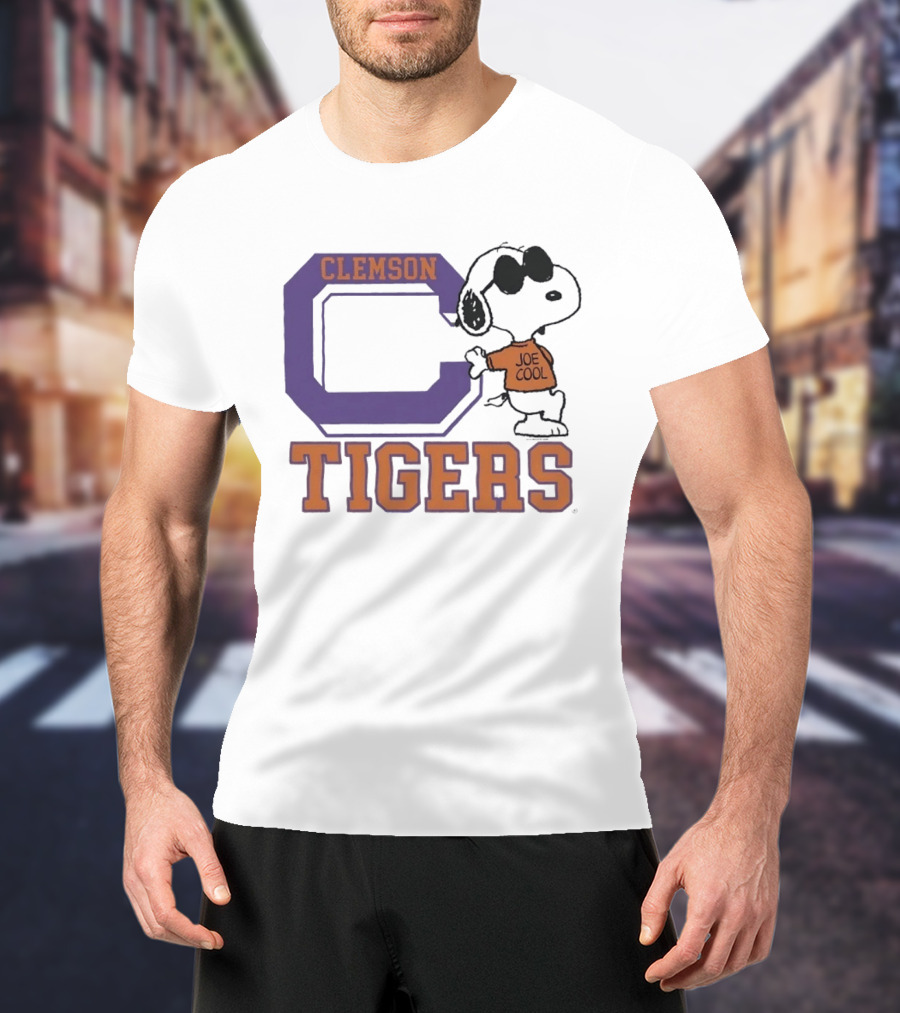 Clemson Tigers Snoopy Joe Cool Peanuts College Sports T-Shirt
