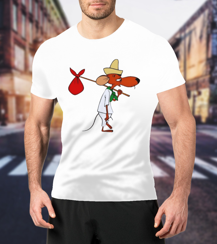 Speedy Gonzales Iconic Cartoon Character With Bindlestick T-Shirt