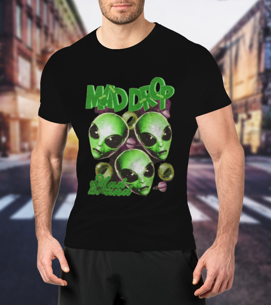 Mad Drop Aliens Space Planets Mad Brand T-Shirt