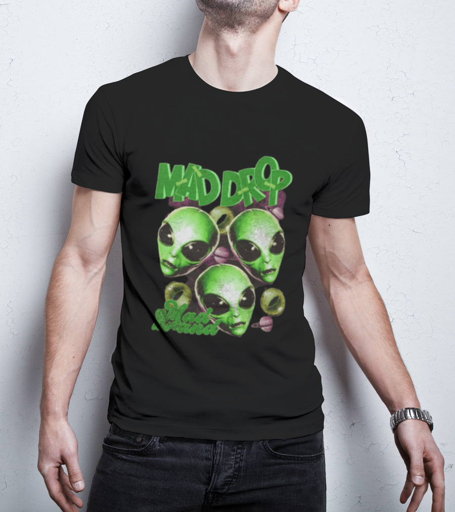 Mad Drop Aliens Space Planets Mad Brand T-Shirt