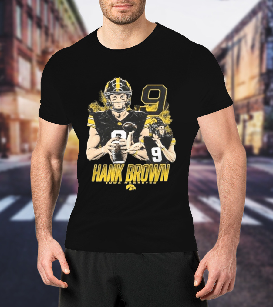 Hank Brown Iowa Hawkeyes Number 9 Football Player T-Shirt