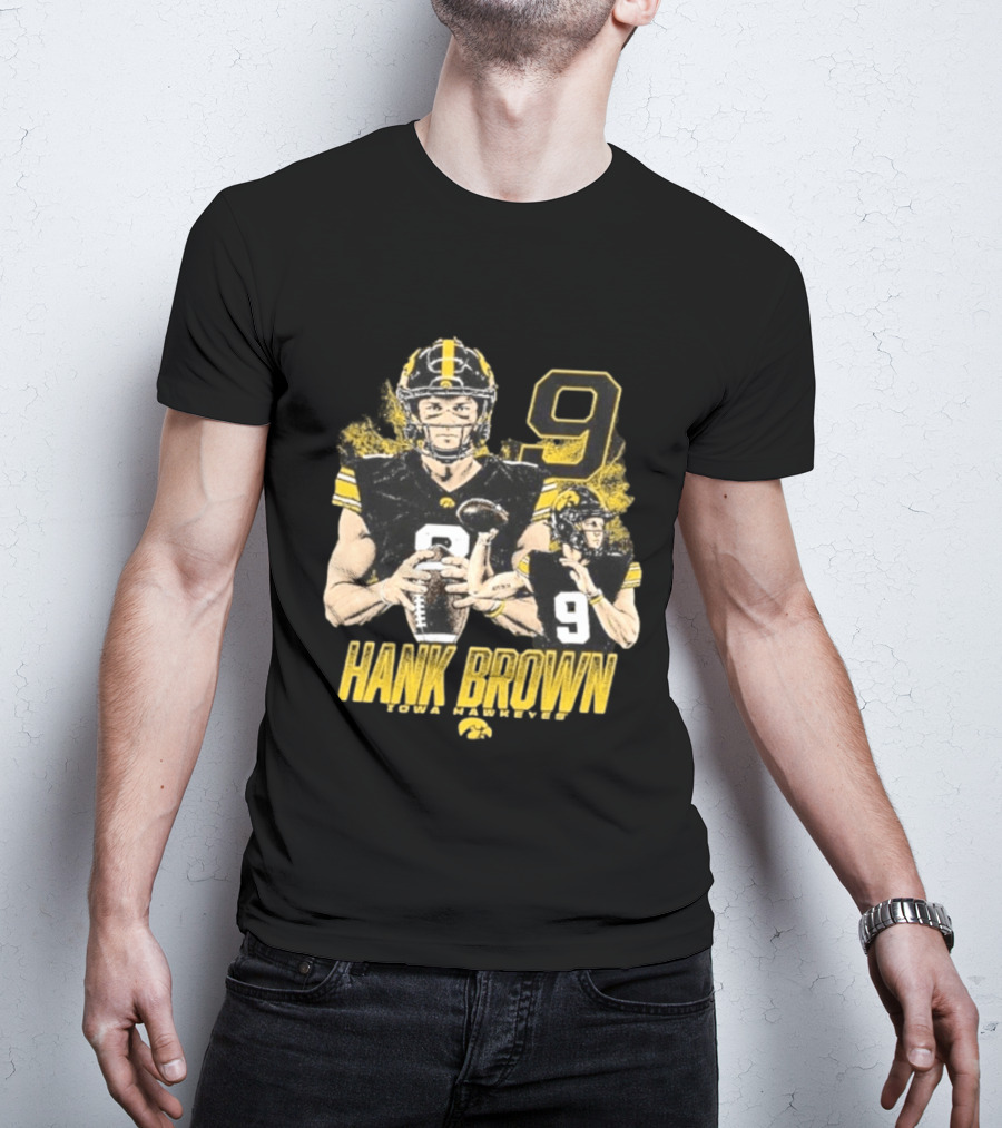 Hank Brown Iowa Hawkeyes Number 9 Football Player T-Shirt