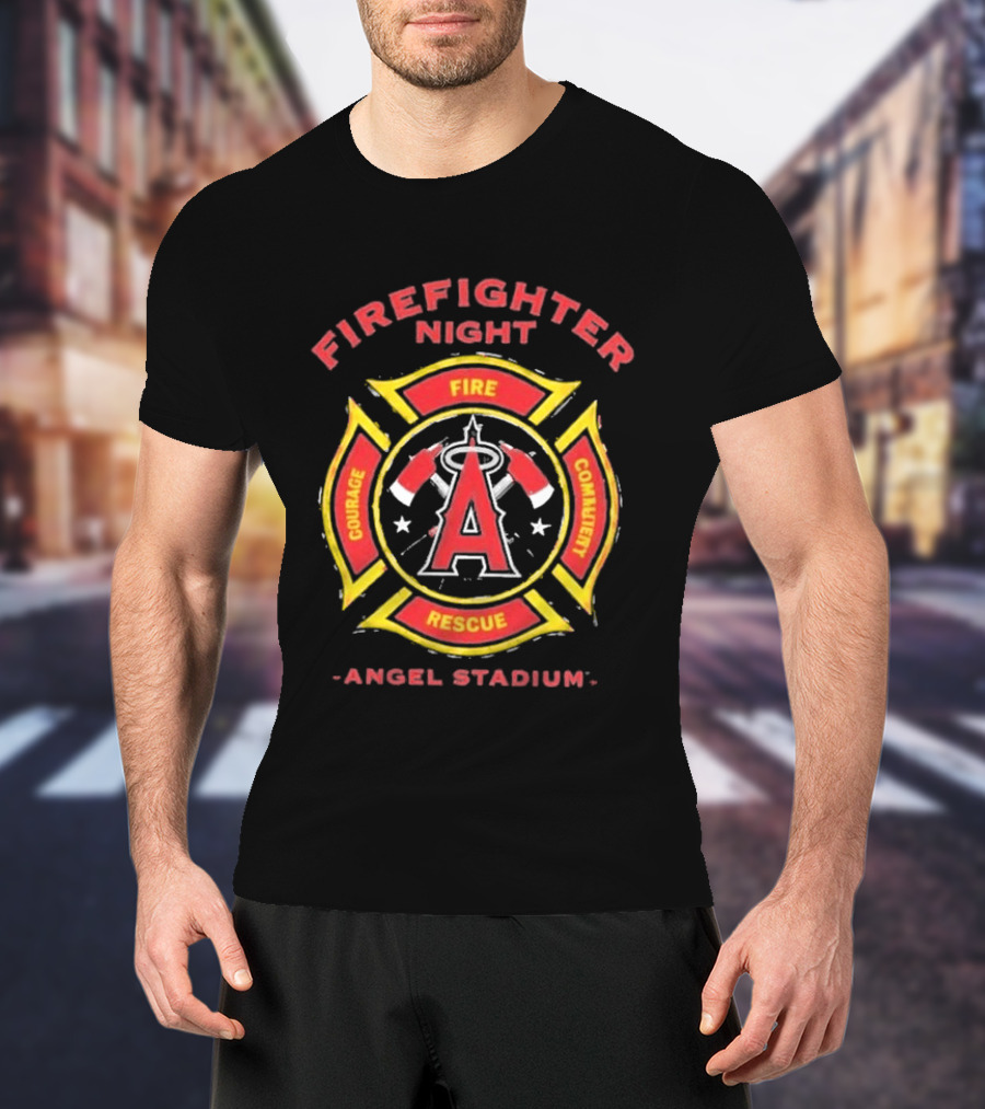 Los Angeles Angels Firefighter Night Angel Stadium Courage Commitment 2026 T-Shirt