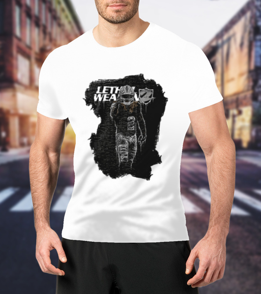 Las Vegas Raiders Davante Adams Lethal Weapon 17 Silver And Black Football T-Shirt