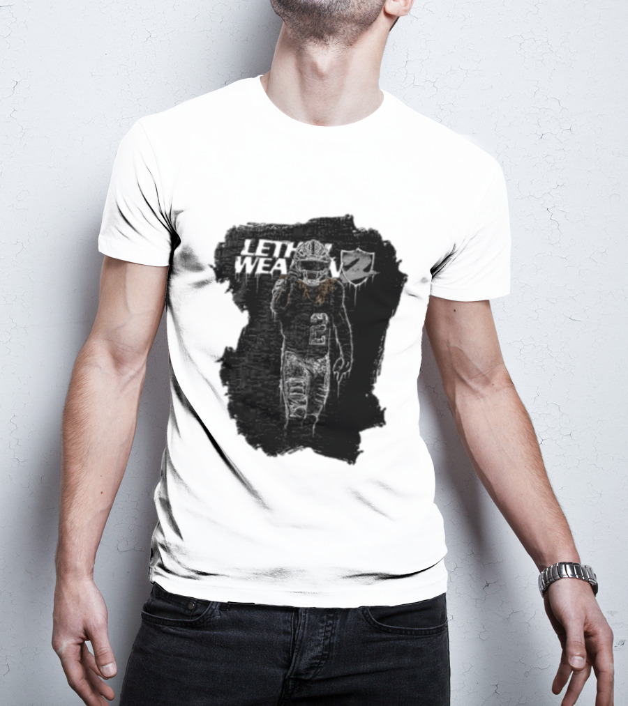 Las Vegas Raiders Davante Adams Lethal Weapon 17 Silver And Black Football T-Shirt