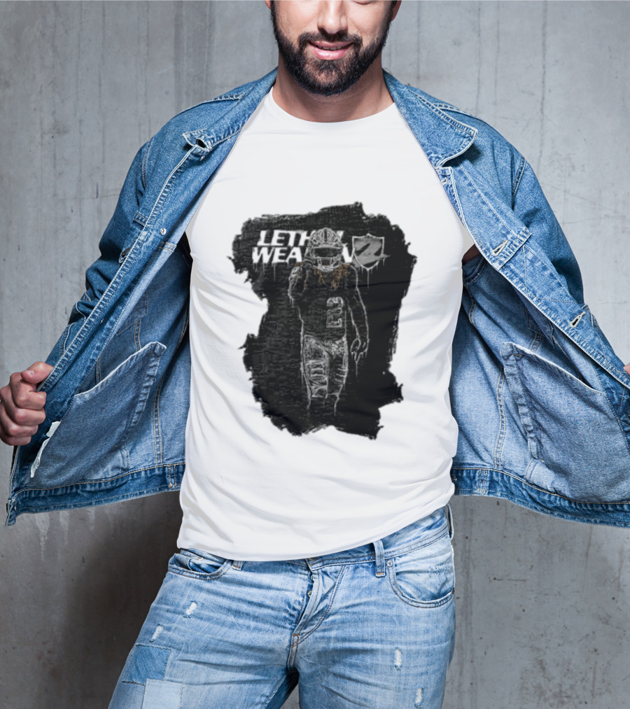 Las Vegas Raiders Davante Adams Lethal Weapon 17 Silver And Black Football T-Shirt