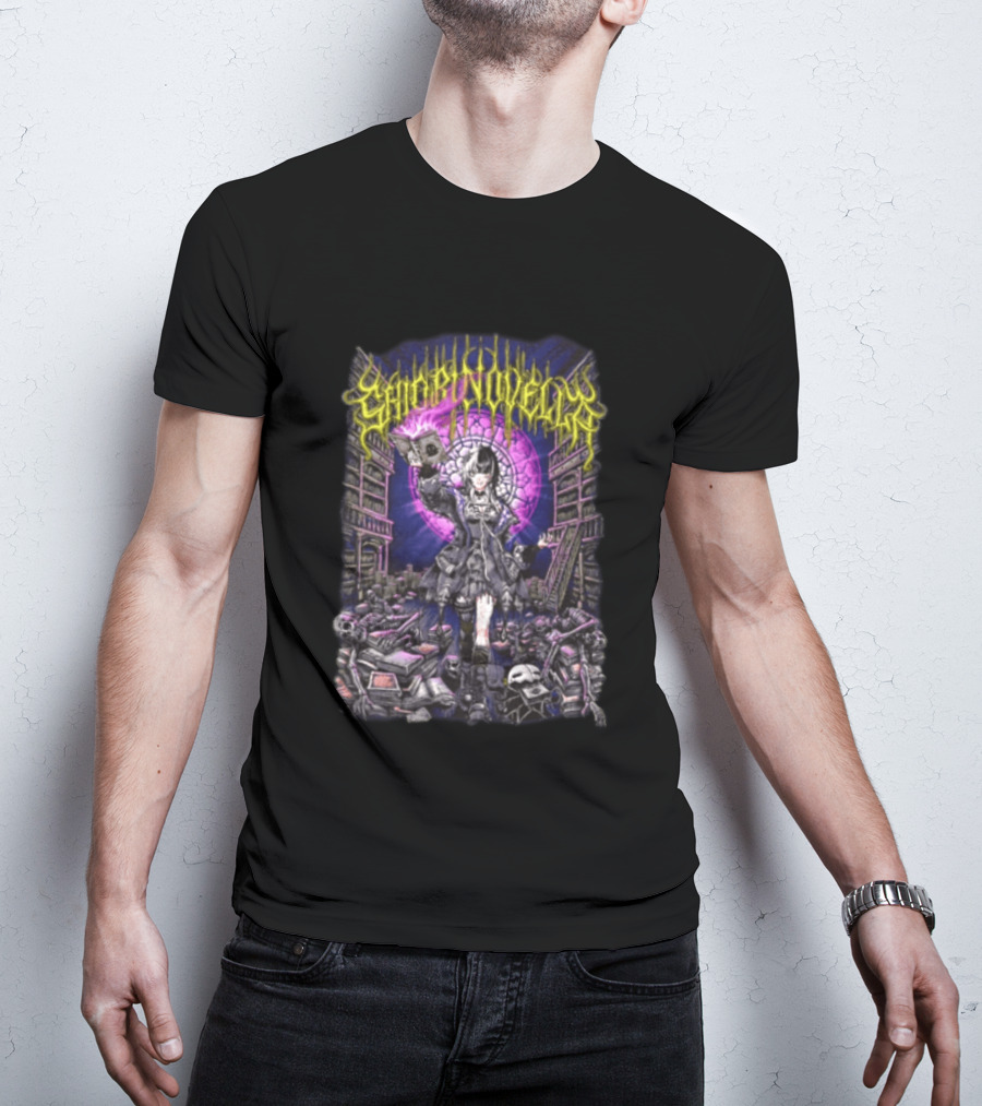 Shiori Novella Hololive English Gothic Library Skull Death Metal T-Shirt
