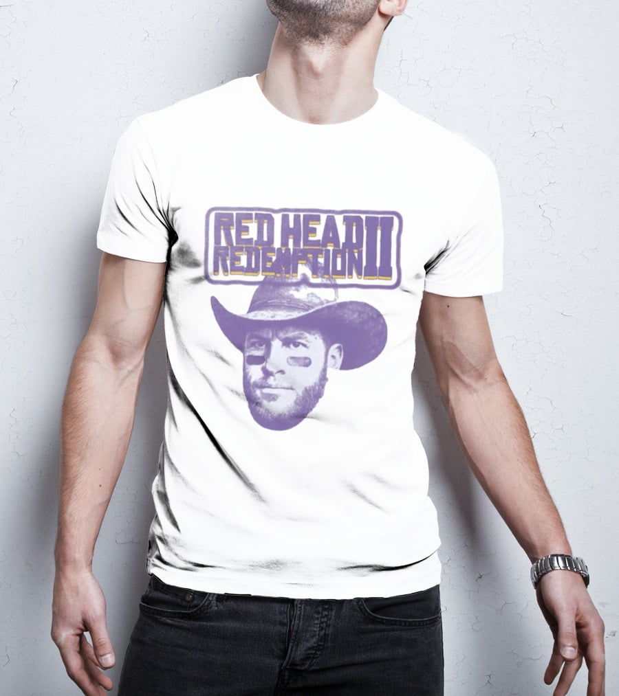Carson Wentz Red Head Redemption II Cowboy Hat Face Paint T-Shirt