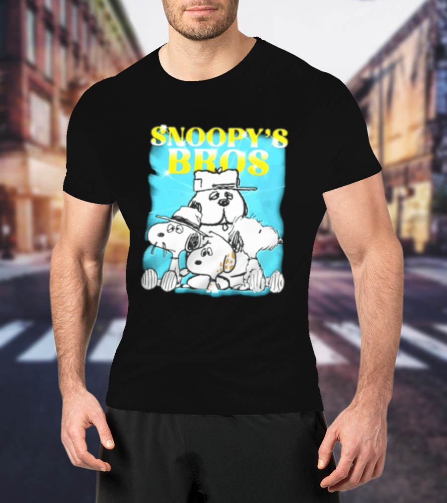 Snoopys Bros Cartoon Dogs Sparkles Blue Bootleg T-Shirt